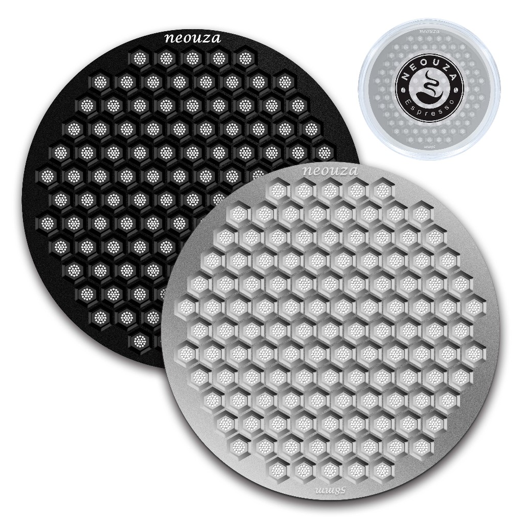 Neouza V4 Espresso Puck หน้าจอ 2PK ความหนา 0.8 มม.รังผึ้งตาข่าย Double Layer สีดําป้องกันเคลือบสําหร