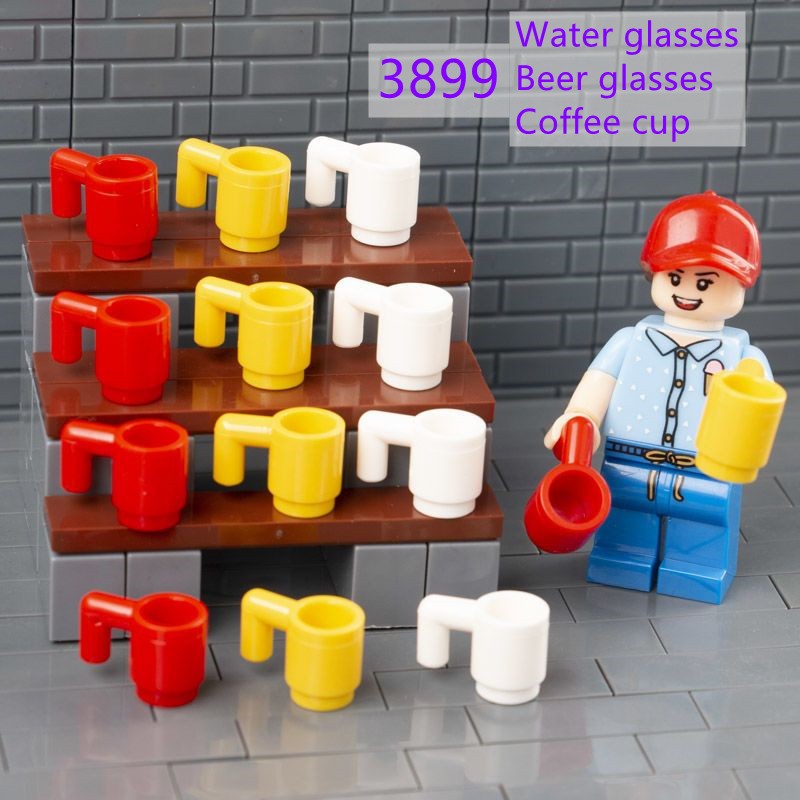 5ชิ้นแก้วแก้วเบียร์ถ้วยกาแฟเข้ากันได้3899ถ้วยน้ํามอคอาคารบล็อกอุปกรณ์เสริมเด็กประกอบของเล่น