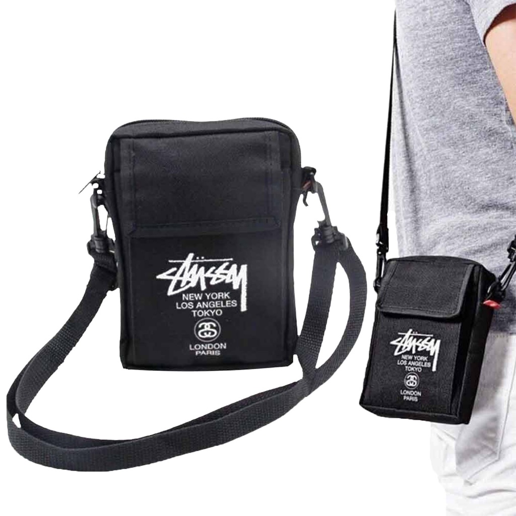 Appendix Package Ins Hip Hop Crossbody Bag กระเป๋าสะพายไหล่ผู้ชายและผู้หญิงกระเป๋าผ้าใบ