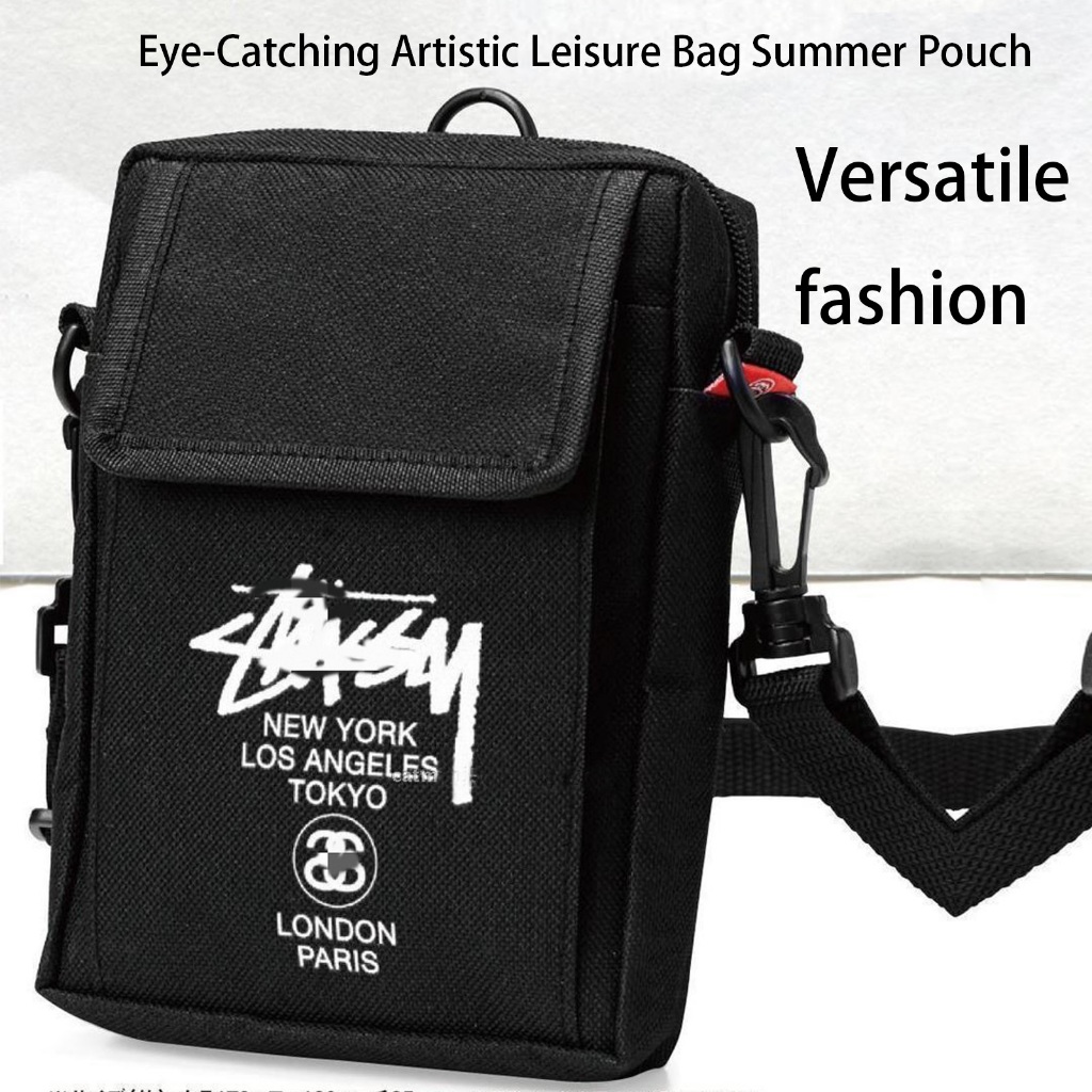 Appendix Package Ins Hip Hop Crossbody Bag กระเป๋าสะพายไหล่ผู้ชายและผู้หญิงกระเป๋าผ้าใบ