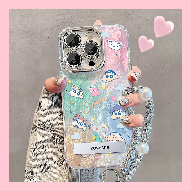 เหมาะสําหรับเคส iPhone IP11, IP12, IP13, IP14PLUS, แหวนเลนส์ระดับไฮเอนด์ที่ทนทานกันกระแทก IP15PRO MAX, IP12 PRO, IP 13PRO MAX, ขาตั้งดินสอสีน่ารักสีสันสดใส, สร้อยข้อมือเคสโทรศัพท์