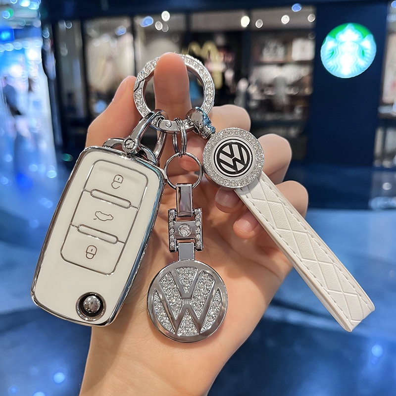 เคสกุญแจรีโมทรถยนต์ ฝาพับ สําหรับ Volkswagen VW Bora Polo Tiguan Jetta Passat B5 B6 B7 Golf Beetle  