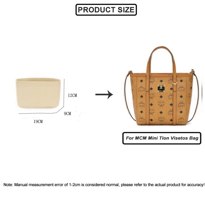 Felt ใส่ Organizer กระเป๋าสําหรับ MCM Mini Toni Visetos Liner กระเป๋าซับมินิตะกร้ากระเป๋าเก็บกระเป๋าด้านในกระเป๋าเครื่องสําอาง