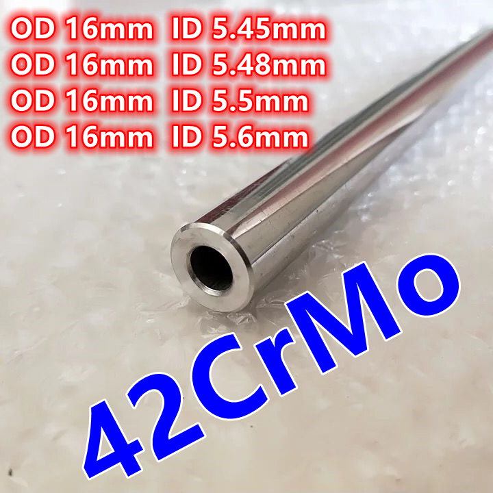 42crmo ท่อไฮดรอลิกรูในขัด OD16mm ID 5.45mm 5.48mm 5.5mm 5.6mm