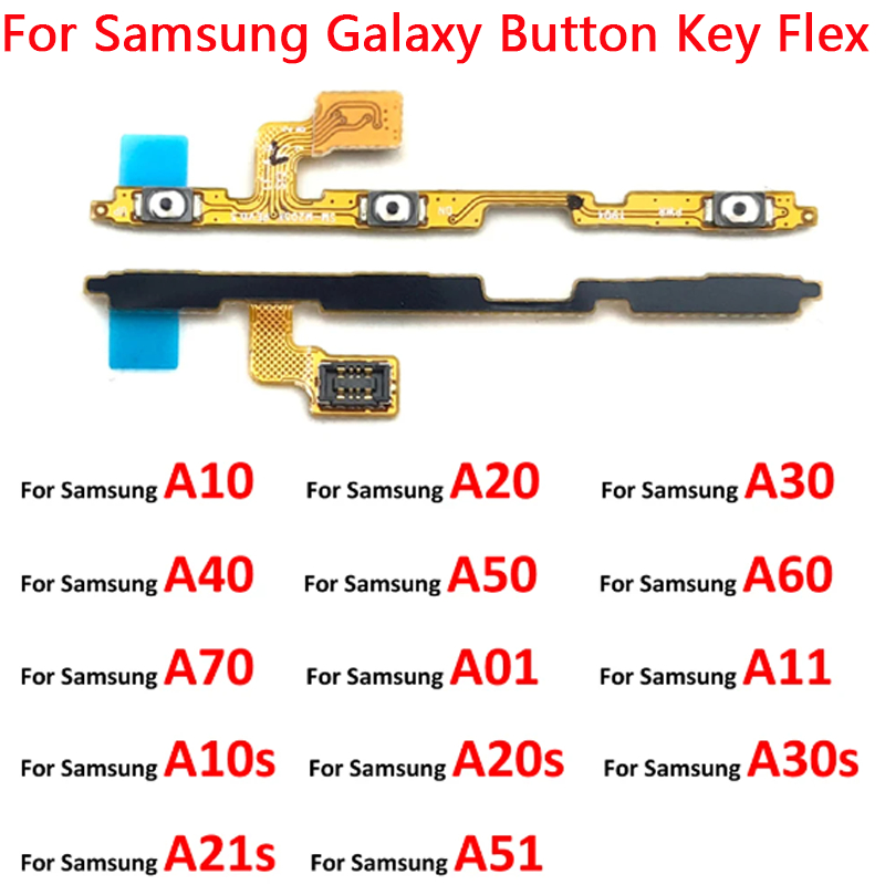 Volume Power Switch On Off ปุ่ม Key Flex สําหรับ Samsung A10 A20 A30 A40 A50 A70 A01 A11 A10s A20s A21s A30s A51 A21 A31 A71 A02s
