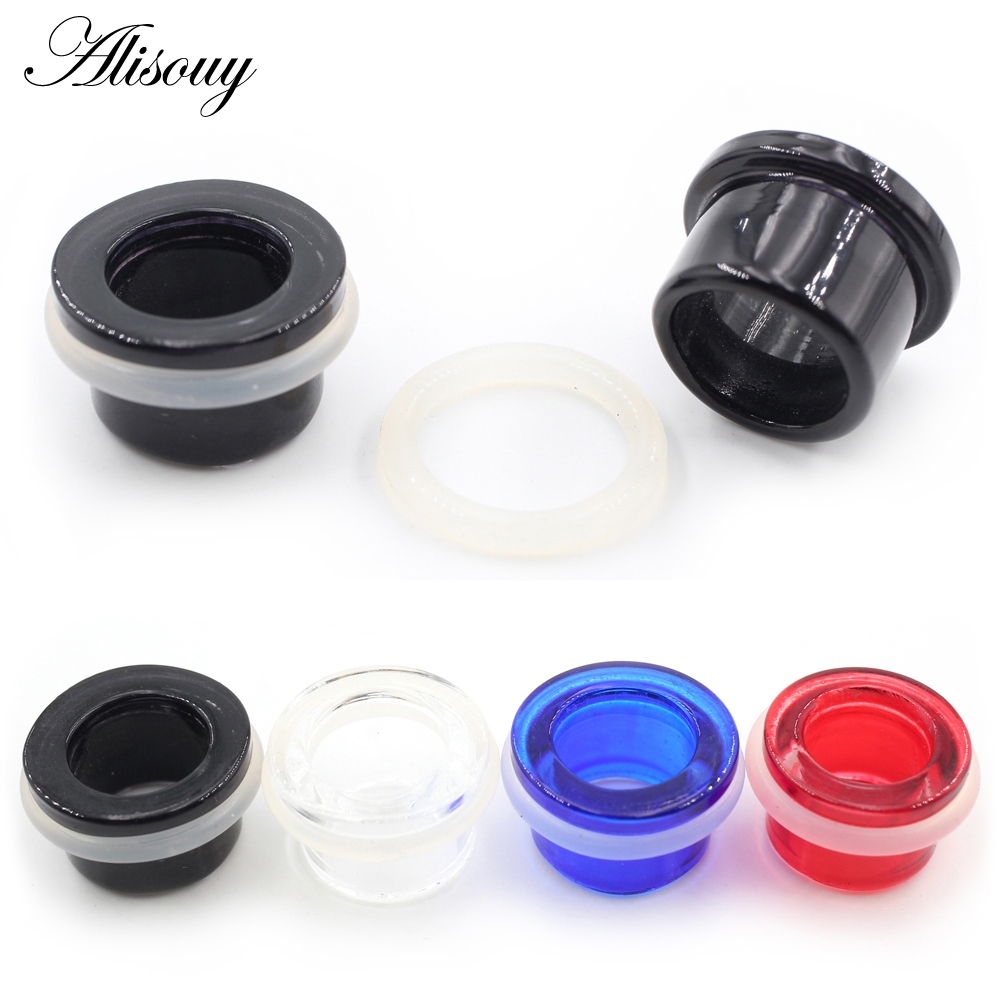 Alisouy 2 ชิ้นอะคริลิคใส Hollow หูอุโมงค์ปลั๊ก Expander Taper Stretcher เครื่องวัดเนื้อ Flared เจาะเครื่องประดับ