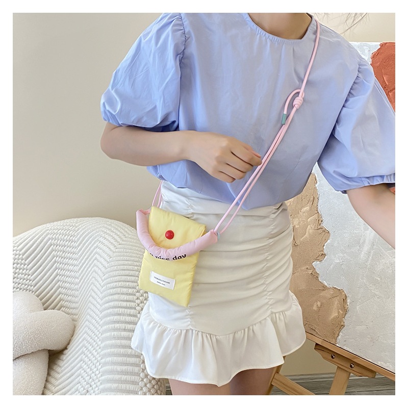 Ins Simple Style Mobile Phone Storage Bag Korean Messenger Small Bag Female All-Match Hand Bag