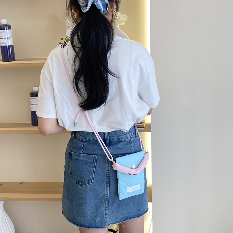 Ins Simple Style Mobile Phone Storage Bag Korean Messenger Small Bag Female All-Match Hand Bag