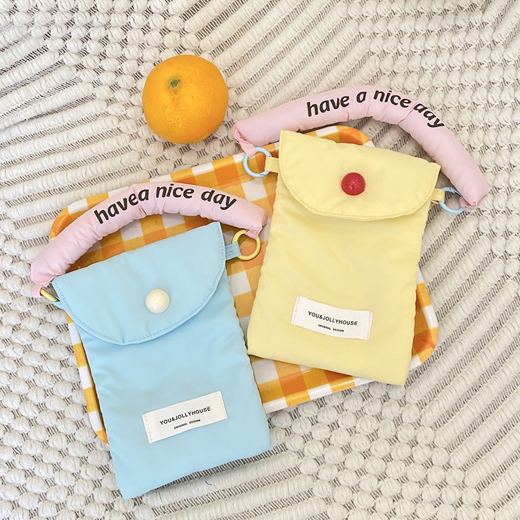 Ins Simple Style Mobile Phone Storage Bag Korean Messenger Small Bag Female All-Match Hand Bag