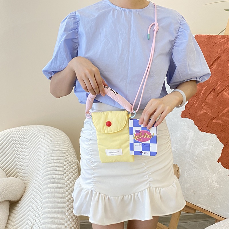 Ins Simple Style Mobile Phone Storage Bag Korean Messenger Small Bag Female All-Match Hand Bag