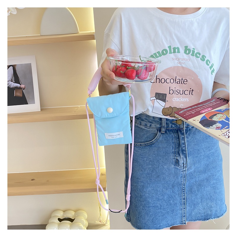 Ins Simple Style Mobile Phone Storage Bag Korean Messenger Small Bag Female All-Match Hand Bag