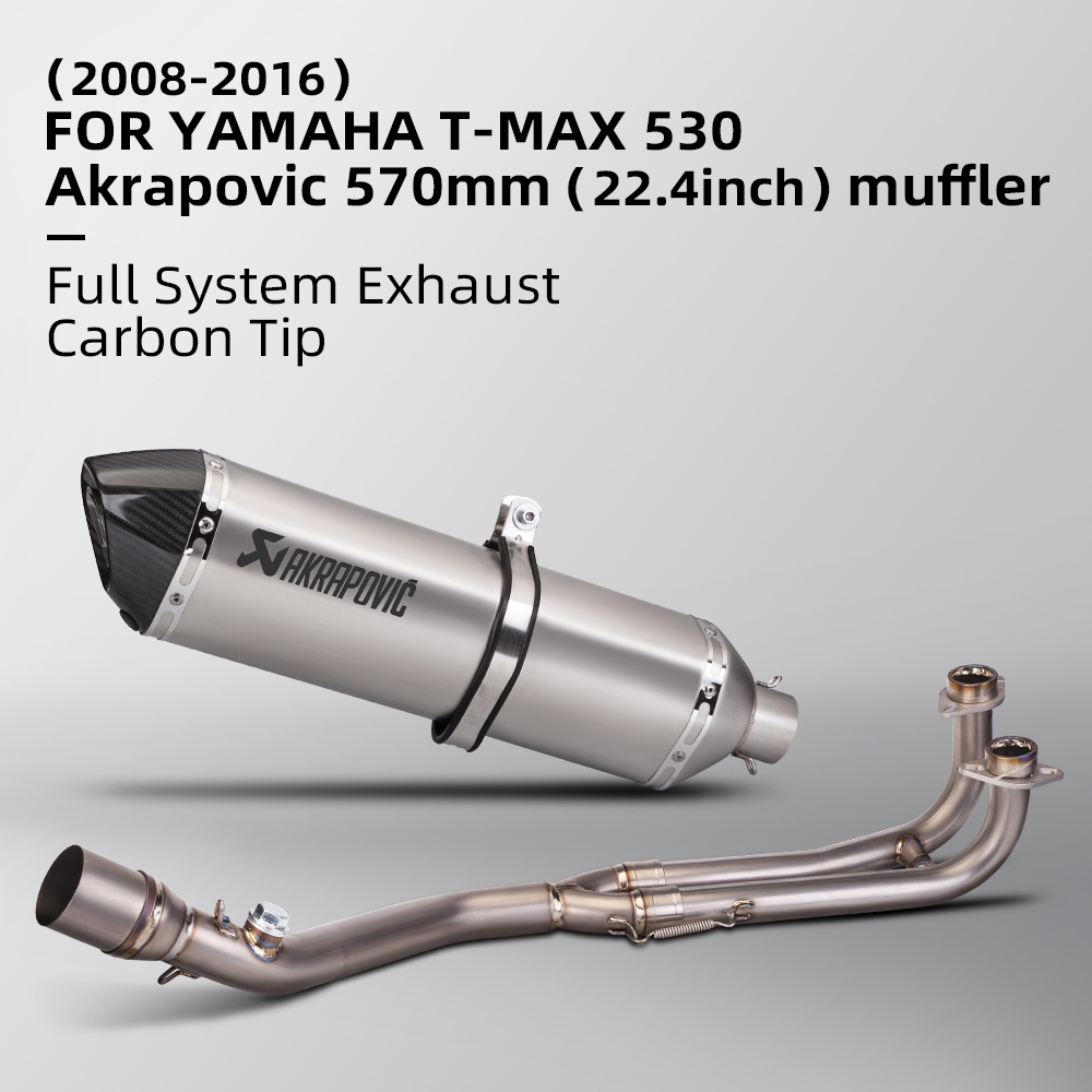 Akrapovic สําหรับ tmax500/530 ระบบท่อไอเสียแบบเต็ม 2008-2016