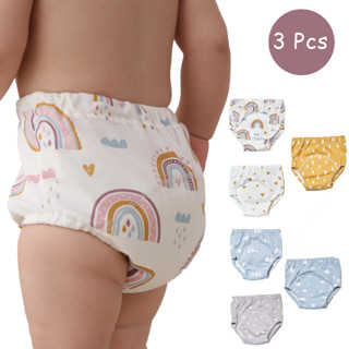 3ชิ้น/เซ็ตเด็กผ้าฝ้ายการฝึกอบรมกางเกงกางเกง6ชั้นผ้าอ้อมกันน้…