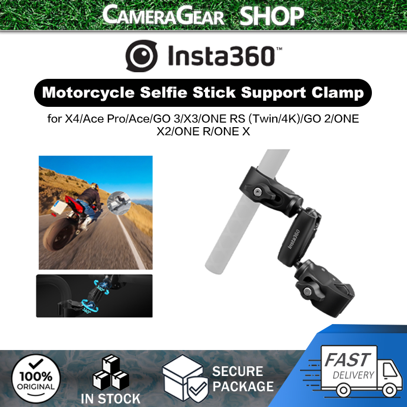 Insta360 Motorcycle Selfie Stick Support Clamp for X4/Ace Pro/Ace/X3/ONE RS (Twin/4K)/ONE X2/ONE R/O