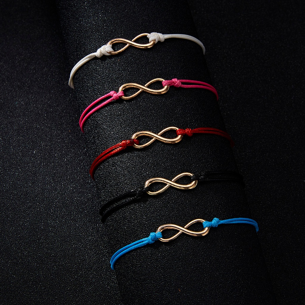 Jushi Love กระดาษการ์ด Infinity Personalised สร้อยข้อมือสาวอุปกรณ์เสริมของขวัญ Hypoallergenic ไม่จางหาย