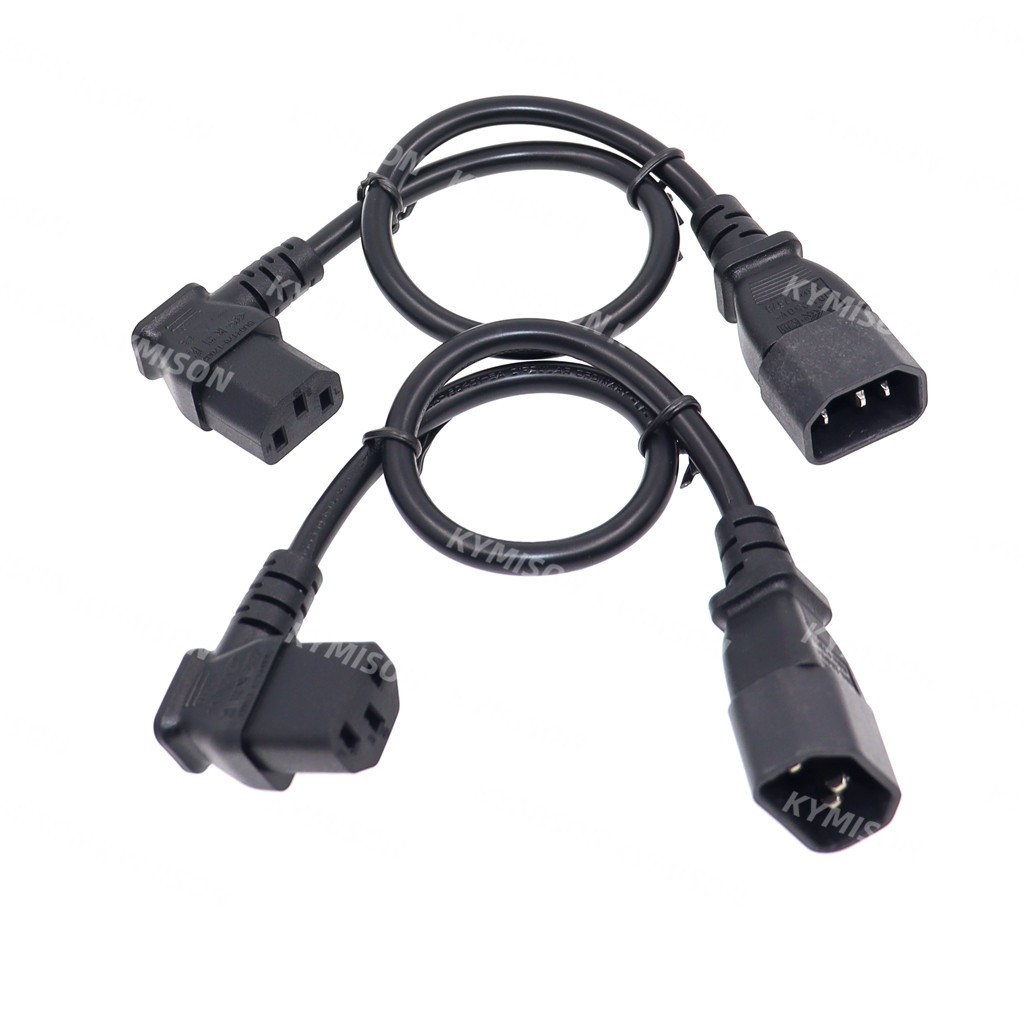 มุมขวาหรือซ้าย IEC 320 C13 ถึง C14 ชายหญิงอะแดปเตอร์สายไฟสําหรับ LCD LED Mount TV