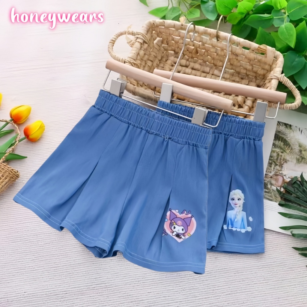 honeywears พร้อมส่ง กางเกงขาสั้นเด็ก ผ้านุ่มแบบบาง พิมพ์ลายน่ารัก สไตล์เกาหลี ฤดูร้อน ไซส์ 110-160