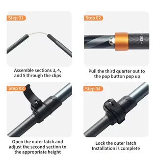 Naturehike ChangFeng 3 ส่วนคาร์บอนไฟเบอร์อลูมิเนียม Trekking Poles พับ 35 ซม.น้ําหนักเบาเสาเดินป่า