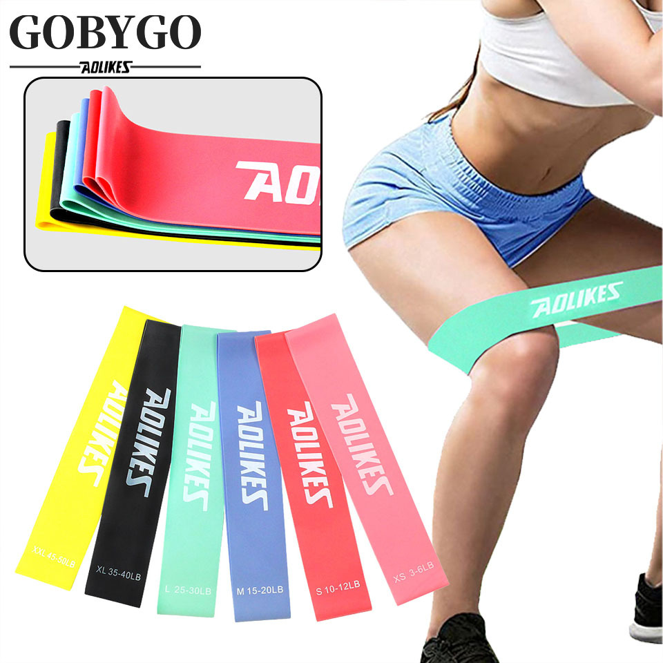 Aolikes โยคะ Latex Resistance Band ยางรัดออกกําลังกายฟิตเนสอุปกรณ ์ ยางห ่ วงยิม Strength การฝึกอบรมกีฬาสะโพกยกสายรัด