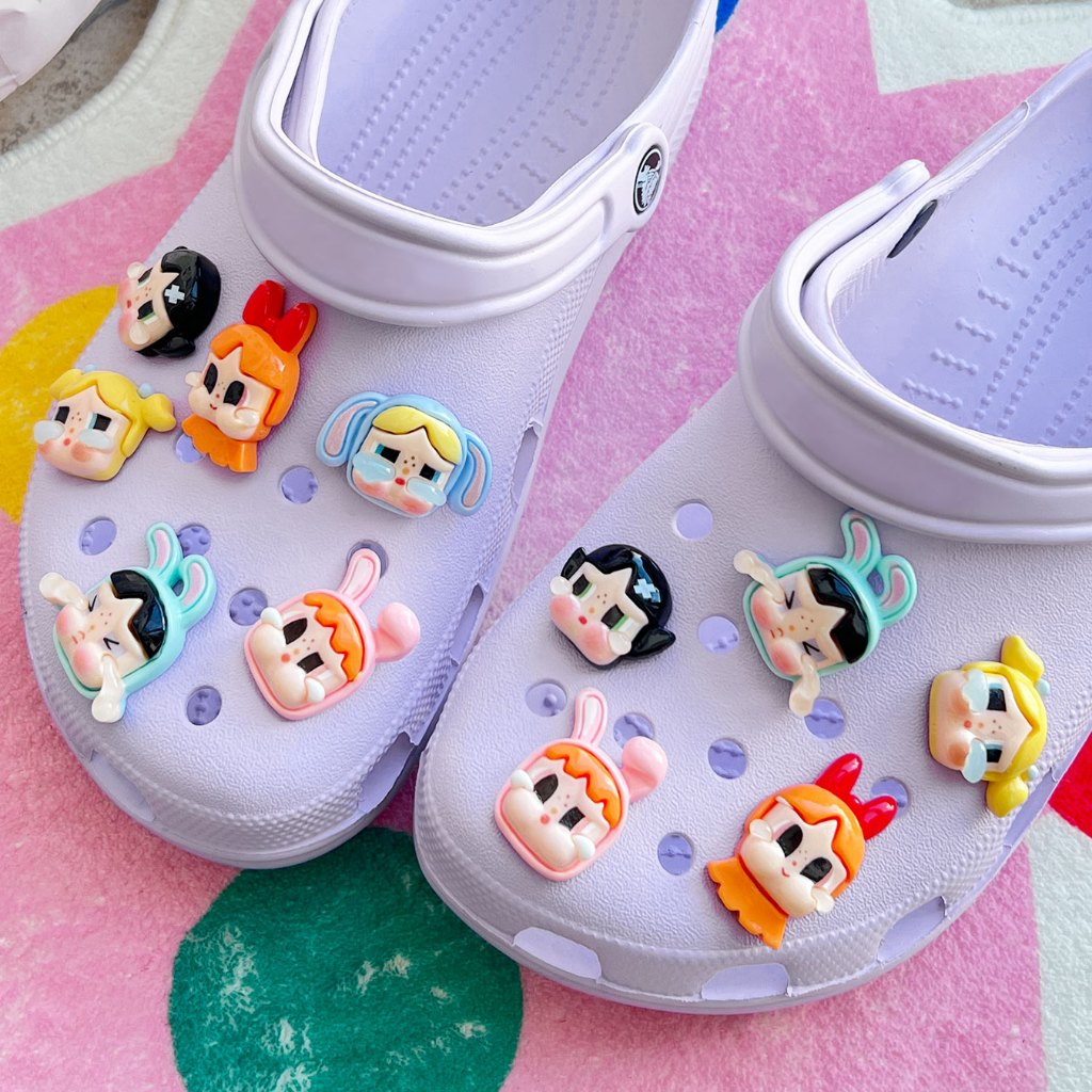 Jibbits 6pcs รองเท้า charm jibbitz crybaby แฟชั่นสร้างสรรค์น่ารักรองเท้าแตะรองเท้า Comfort จิ๊บบิท DIY รองเท้าหัวเข็มขัด