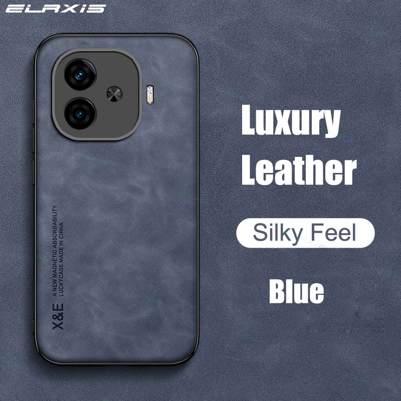 Elaxis สําหรับ VIVO iQOO Z9 5G/iQOO Z9 Turbo เคสโทรศัพท์หรูหราแม่เหล็กผิวรู้สึกหนังนุ่ม TPU ฝาหลัง ES016