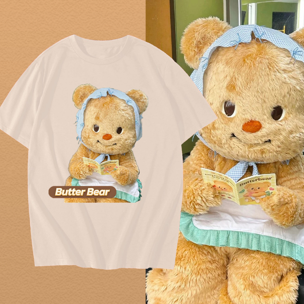 2024 เสื้อน้องหมีเนย หมีเนย Butterbear T-Shirt ผ้าCotton 100% ใส่ได้ ทั้ง ชาย ใส่สบาย ไม่หด ไม่ย้