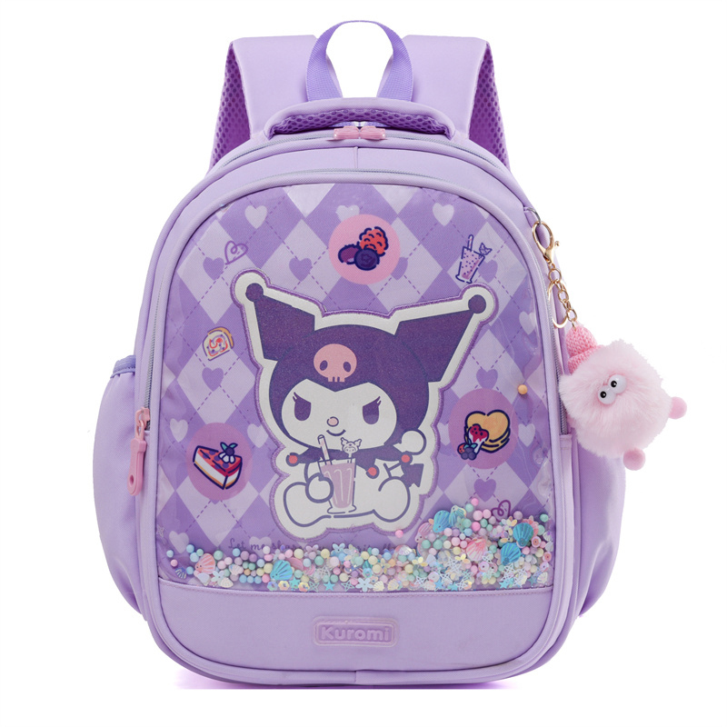 คุณภาพสูงเด็กกระเป๋าเป้สะพายหลังผู้หญิง kuromi กระเป๋าเป้สะพายหลัง kuromi bagpack cinnamoroll กระเป๋านักเรียน melody bagpack พร้อมเปลือกกันน้ําโรงเรียนอนุบาล bagpack kuromi back pack