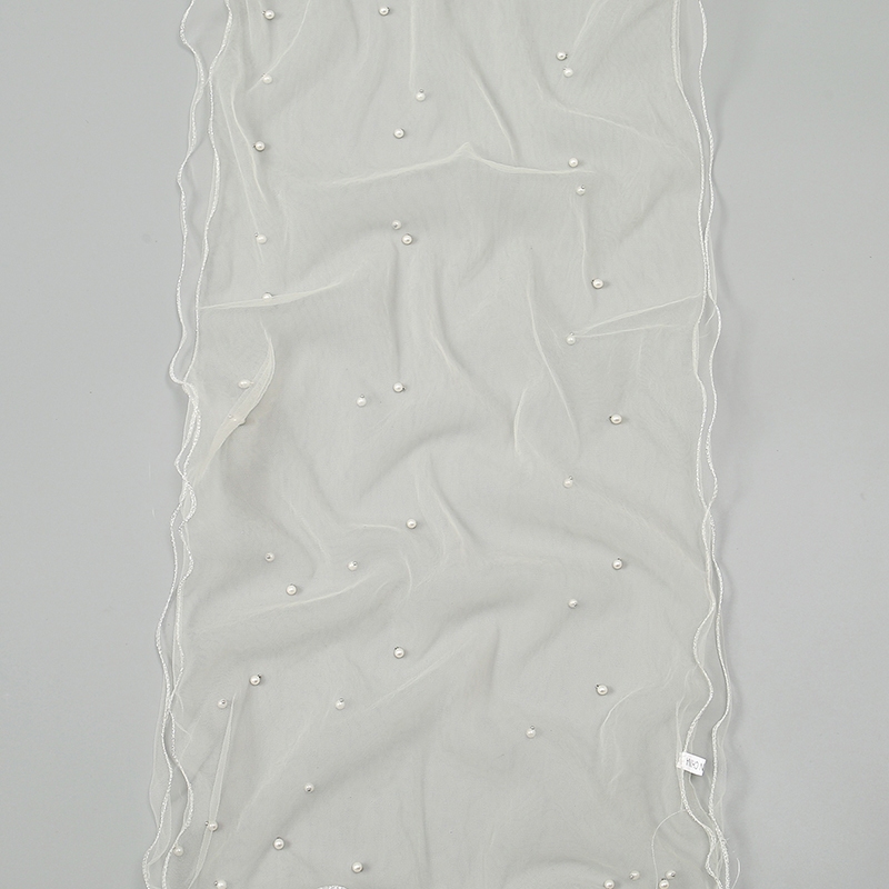 Laven Plain Pearl Ruffled Edge Hijab ผ้าพันคอแฟชั่น Headscarf ฤดูร้อนบางชายหาดผ้าคลุมไหล่ Crepe Neckscarf All Match Tudung