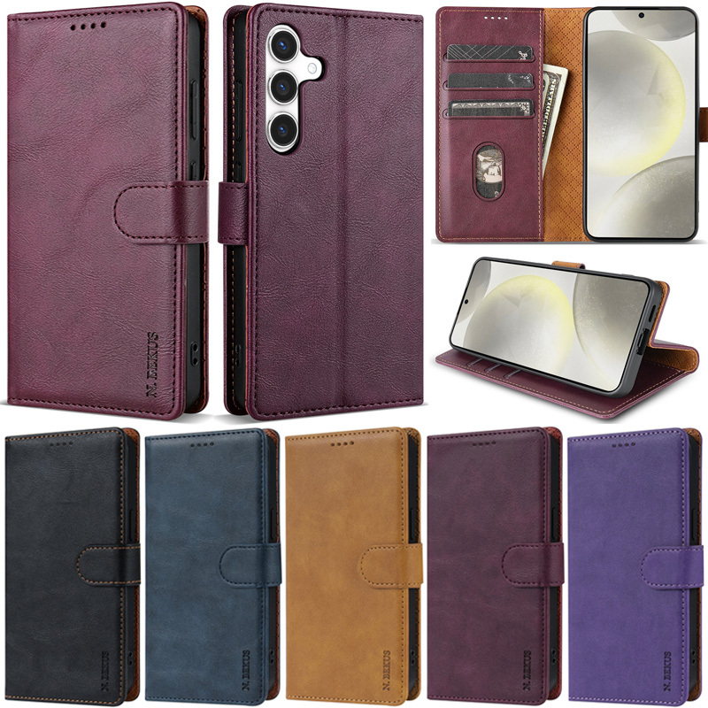 SAMSUNG หรูหราสําหรับSamsung Galaxy A16 A06 A07 A15 A55 5G A35 5G A05S A54 5G A34 5G A14 A25 5G A24 4G A05 A23 M23 F23 5G RetroหนังPUกรณี