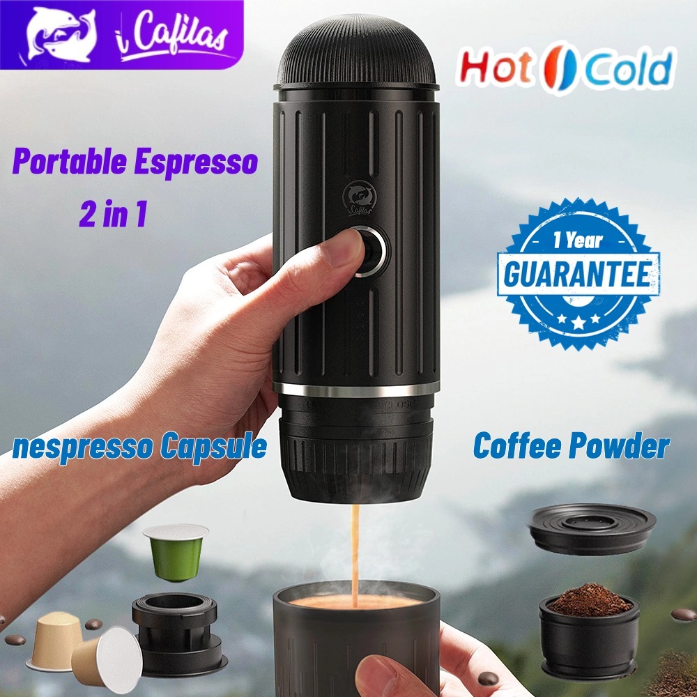 I Cafilas [ME2218] 19 Bar 2in1 เครื่องชงกาแฟเอสเปรสโซแบบพกพาพร้อมฟังก์ชั่นทําความร้อน Fit Nespresso 