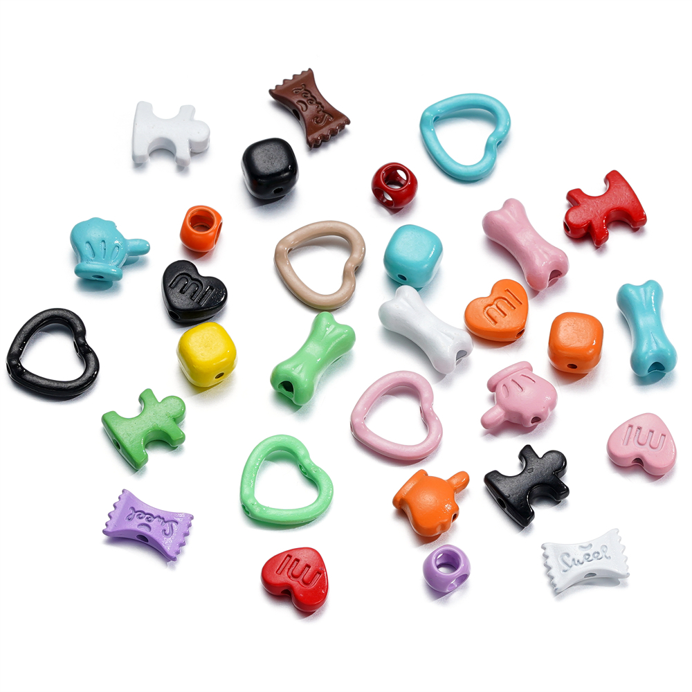 St. kunkka 5 ชิ้นโลหะผสมสีลูกปัดหัวใจ Candy Shape แฟชั่น Charm สามารถใช้กับเครื่องประดับ DIY ทําสร้อยคอสร้อยข้อมือและงานฝีมือ