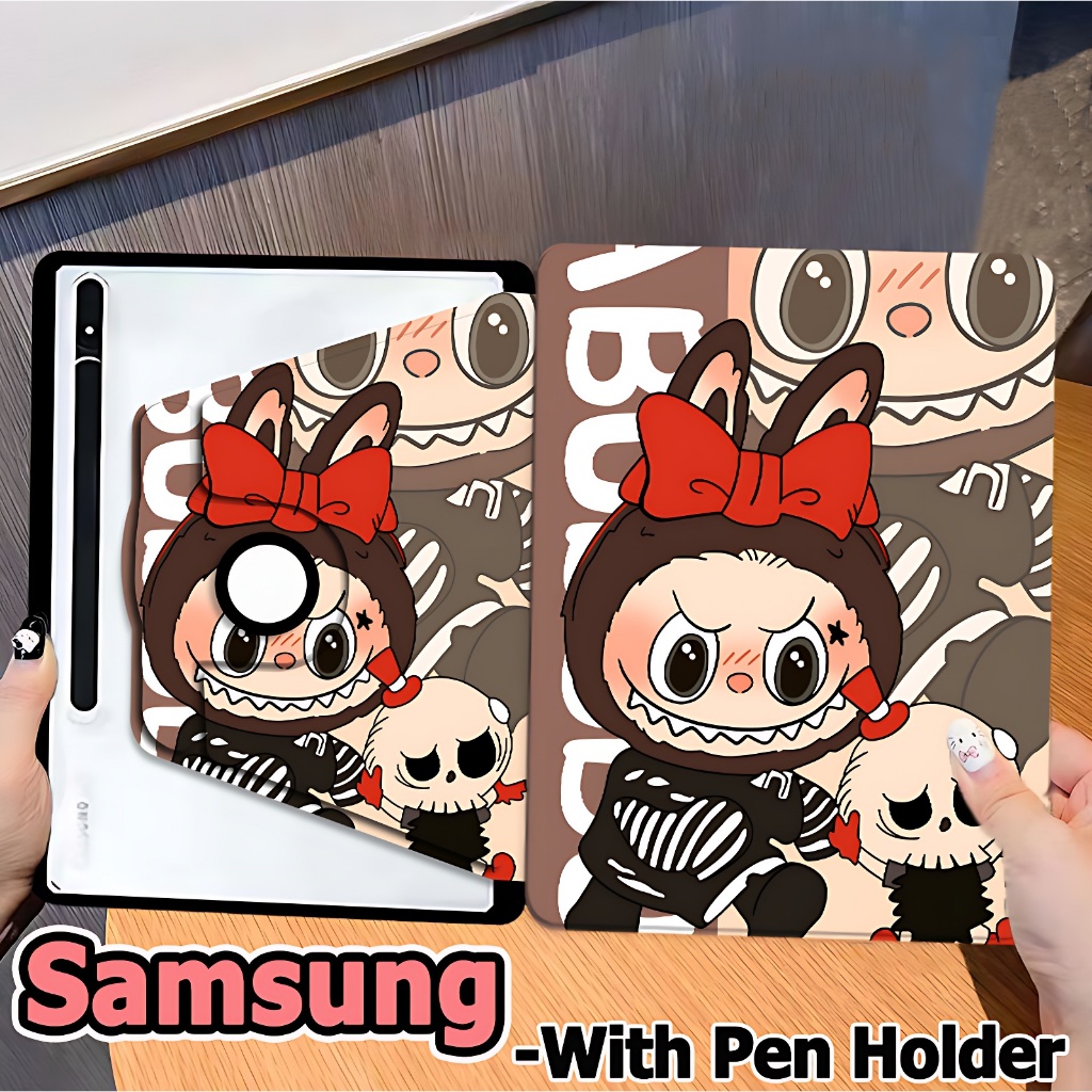 Labubu เคสฝาพับ Samsung เคสแท็บเล็ต Samsung Galaxy Tab S7 S8 S9 S7FE S9FE S9FE+ Galaxy Tab S10+ A8 A