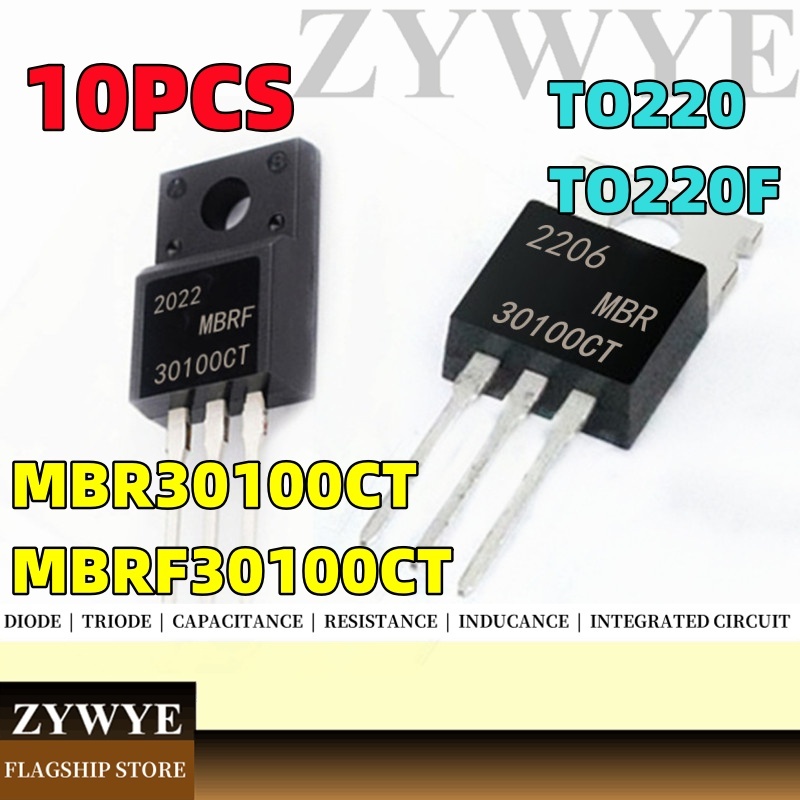 10 ชิ้น MBR30100CT B30100G MBRF30100CT Shoteki 30A100V In-Line TO-220F TO220