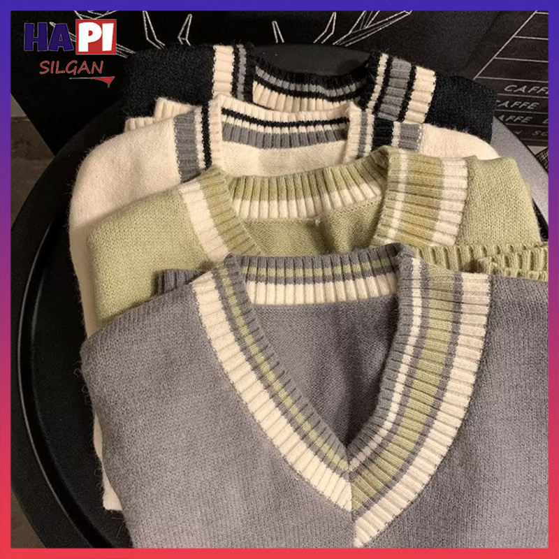 (TH STOCK)เค ถักเสื้อกั๊กผู้ชายฤดูใบไม้ผลิฤดูใบไม้ร่วง อิน อินเทรนด์ถนนคอวีเสื้อกันหนาวเสื้อกั๊กเวอร์ชั่นเกาหลีหลวมด้านนอกสวมเสื้อกั๊กด้า