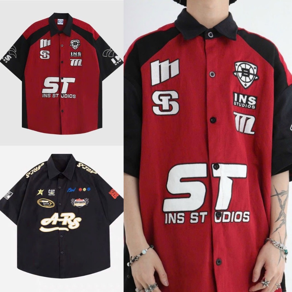 เสื้อเชิ้ตทรงหลวม ขนาดใหญ่เกินไป ไม่จํากัดเพศ พร้อมแขนสั้นพิมพ์ลาย เซนต์ ฮิพฮอพ สําหรับผู้ชายและผู้หญิงเทรนด์สุดฮอต 2024
