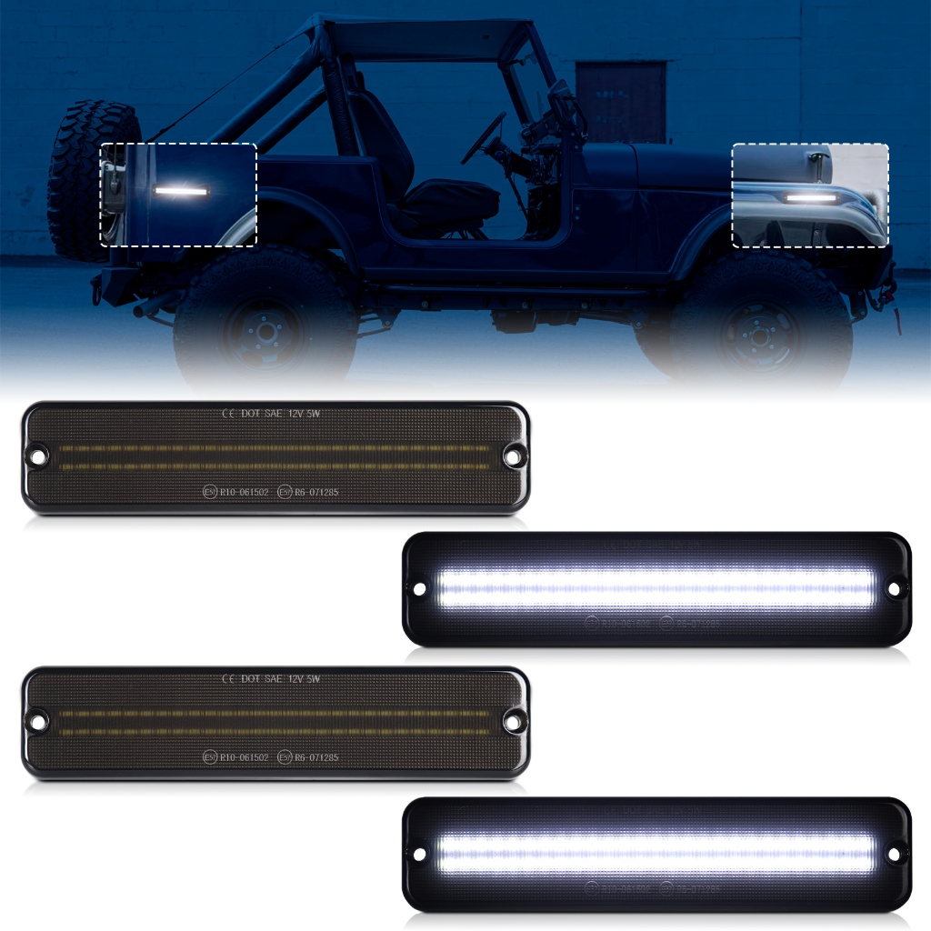 4PCS LED แบบไดนามิกไฟเลี้ยวด้านข้างสําหรับ Jeep Grand Wagoneer Scrambler Jeep CJ5/CJ6/CJ7/J10/J20