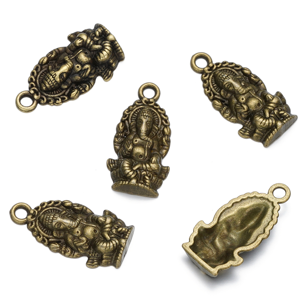 St. kunkka 4 ชิ้นโ จี้พระพิฆเนศเงินธิเบต ลหะผสมประเทศไทยพระพุทธรูปจี้เทพเจ้าแห่งความมั่งคั่งจี้สามารถใช้สําหรับเครื่องประดับ DIY ทําสร้อยคอสร้อยข้อมือและงานฝีมือ — صورة 7