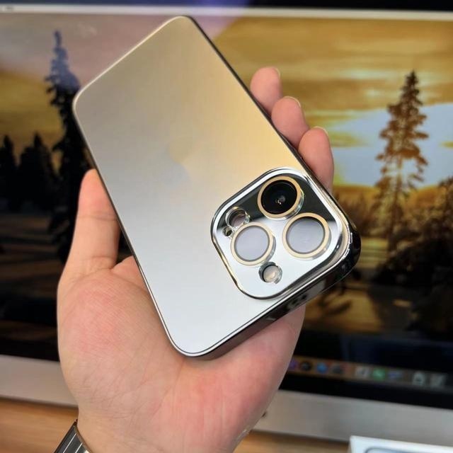 หรูหรา Original AG เคสโทรศัพท์กระจกฝ้าสําหรับ iPhone 15 Pro Max 11 12 13 14 Pro Max 14 15 Plus ชุบ PC shock case พร้อมฟิล์มเลนส์ป้องกัน hard ฝาหลัง