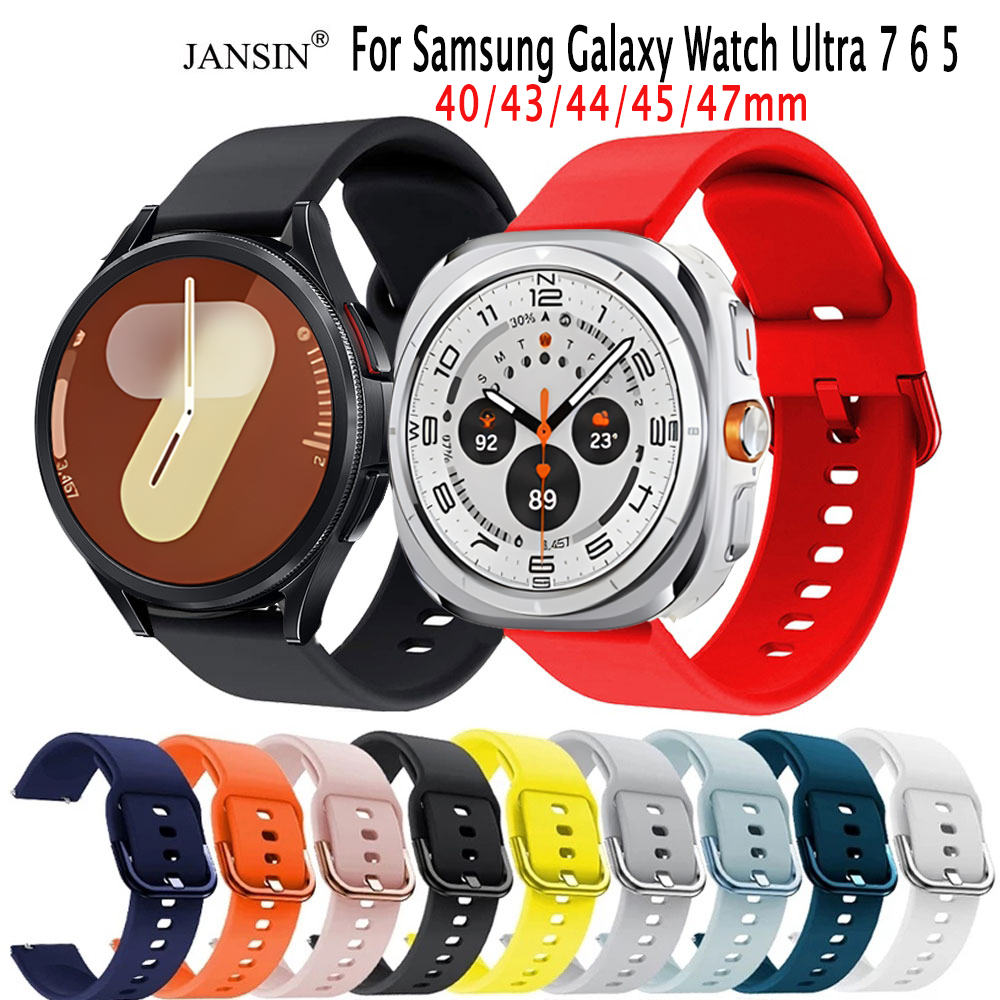 สายนาฬิกา ซิลิโคน สำหรับ Samsung Galaxy Watch Ultra 7 6 5 Pro 40มม 44มม 43มม 47มม สาย smart watch