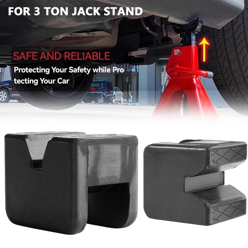 Universal Fit 2/3 ตันแจ็ค Pad อะแดปเตอร์ Anti-Slip ชั้น Slotted รถยกแจ็คขาตั้งแผ่นยางกรอบ Rail Pinch Protector ชั้นเบาะ