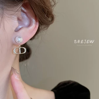 DREJEW 925 Tremella เข็มแฟชั่น high-end ต่างหูมุกภาษาฝรั่งเศสคํา niche retro light ต่างหูหรูหราสําหรับผู้หญิงเรียบง่ายอเนกประสงค์ต่างหูมุก ไม่แพ้ง่าย