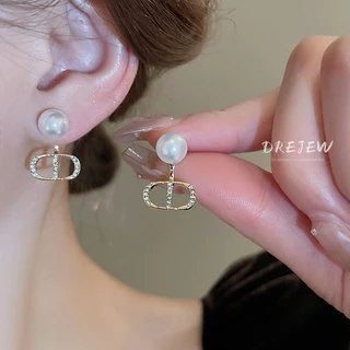 DREJEW 925 Tremella เข็มแฟชั่น high-end ต่างหูมุกภาษาฝรั่งเศสคํา niche retro light ต่างหูหรูหราสําหรับผู้หญิงเรียบง่ายอเนกประสงค์ต่างหูมุก ไม่แพ้ง่าย