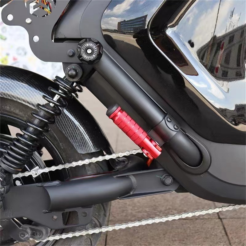 XW RACING ที่เหยียบเท้า แบบพับได้ สําหรับรถจักรยานยนต์ จักรยาน สกูตเตอร์ไฟฟ้า จักรยานยนต์ 8 มม ที่พักเท้า อลูมิเนียม กันลื่น - รูปที่ 5