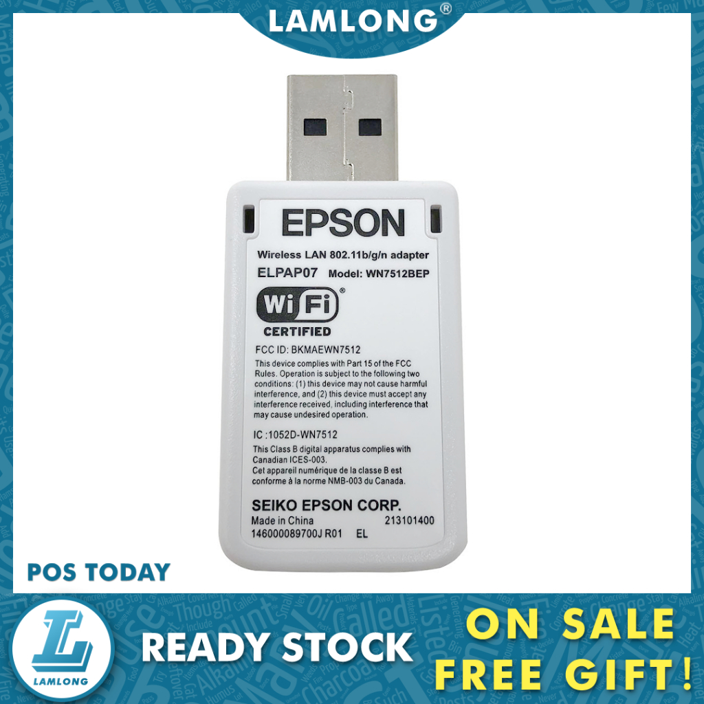 ELPAP07 สําหรับ EPSON EB-X18 EB-S18 EB-W03 EB-X03 EB-S03 EB-S17 โปรเจคเตอร์