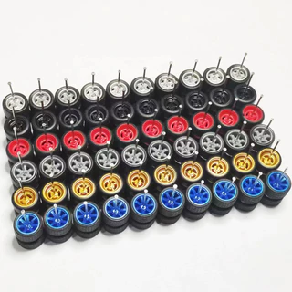 60 ชิ้น (30 ชุด) 1/64 Mini Alloy Car Wheels w ยางล้อ Chrome สําหรับ 1:64 Mini รุ่นรถยนต์ Matchbox Domeka