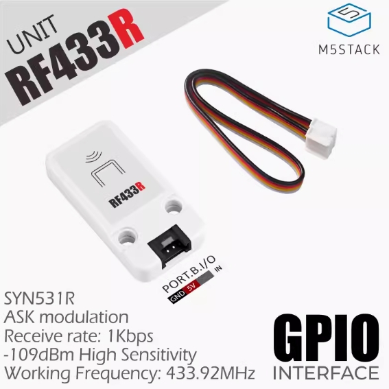 M5stack RF433R ตัวรับสัญญาณ RF ไร้สาย SYN531R การประยุกต์ใช้ความถี่วิทยุรีโมทคอนโทรลอัตโนมัติ