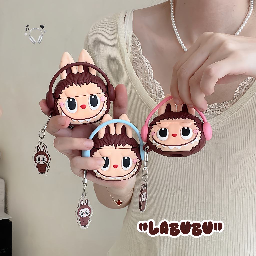 การ์ตูนตลก labu หูฟังสําหรับ AirPods 3 Pro 2 ฝาครอบป้องกัน Soft Case สําหรับ AirPod 2 พวงกุญแจ