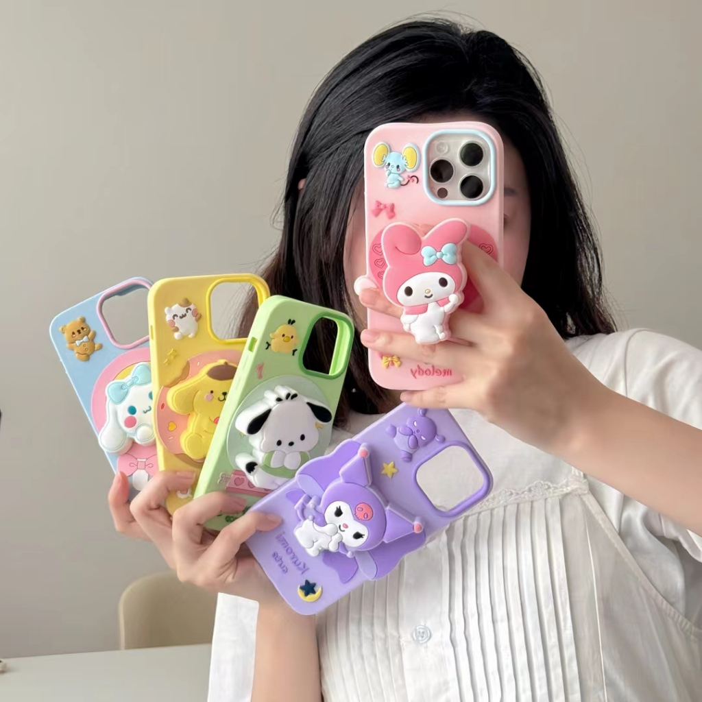 สําหรับ Iphone 11 12 13 14 15 16 Pro max mini 3D การ์ตูน