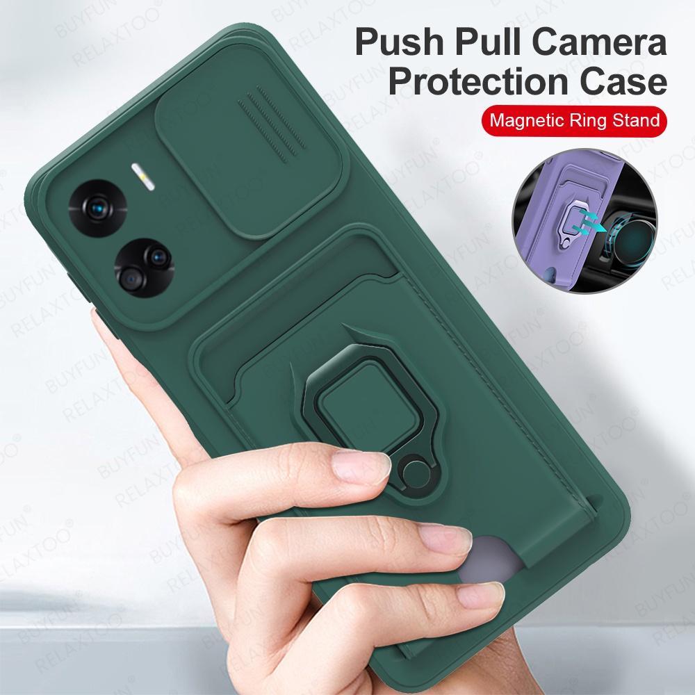 สําหรับ Honor 90 5G กรณี Push กล้อง Protector ฝาครอบซิลิคอนอ่อน Honor 90 Honor 90 Lite X50i 5G รถแม่เหล็กช่องเสียบการ์ดแหวนปกหลัง