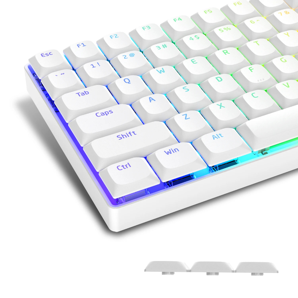 Low Profile Keycaps 118 คีย์ Horizon สีขาว PBT Backlit Key Caps สําหรับ 60% 65% 75% 100% Cherry Gateron MX Switches คีย์บอร์ดเครื่องกล